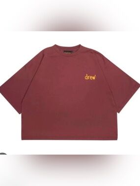 Drew House - Scribble Boxy T-shirt 'Faded Maroon m/l
